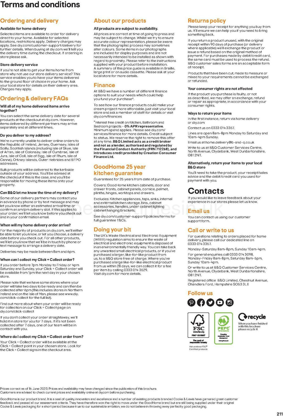 B&Q Kitchens Product & Cabinetry Guide Offers from 16 June