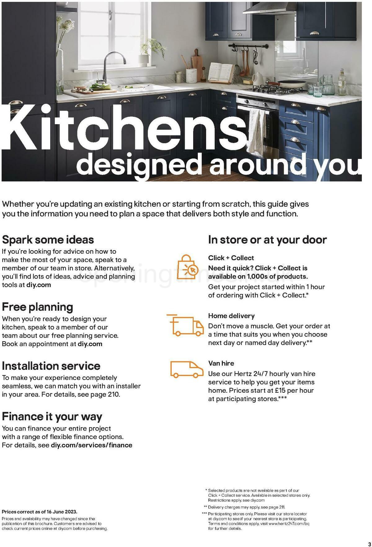 B&Q Kitchens Product & Cabinetry Guide Offers from 16 June
