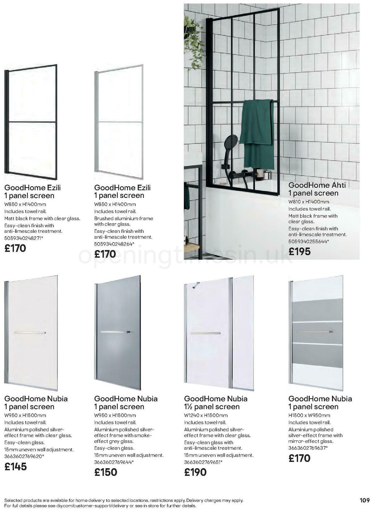 B&Q Bathrooms Offers from 27 June