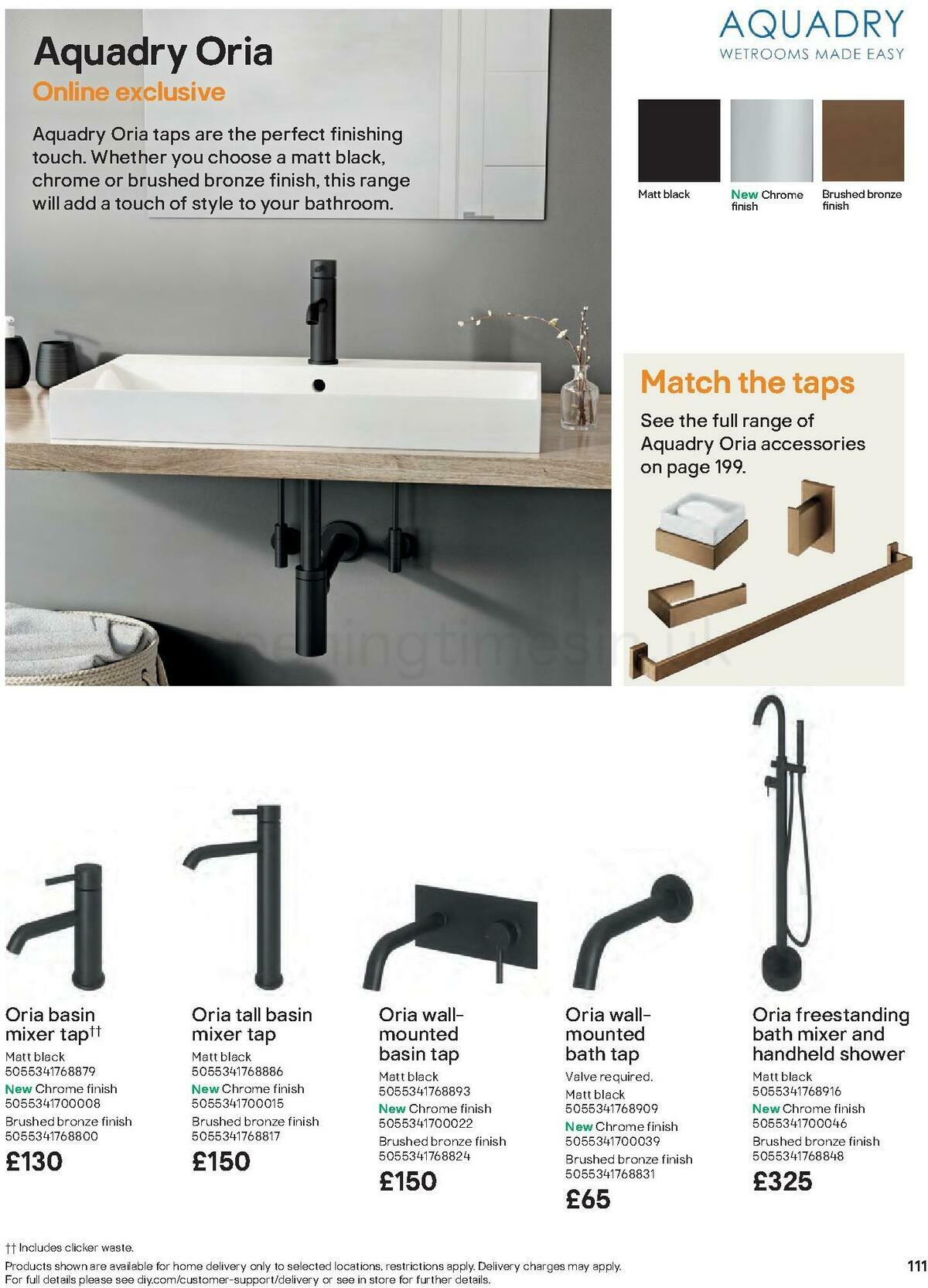B&Q Bathrooms Offers from 27 June