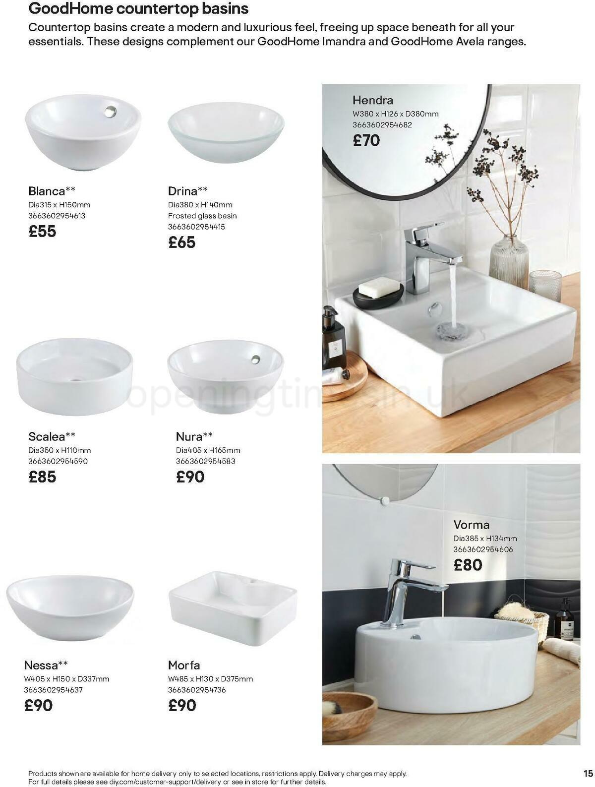 B&Q Bathrooms Offers from 27 June