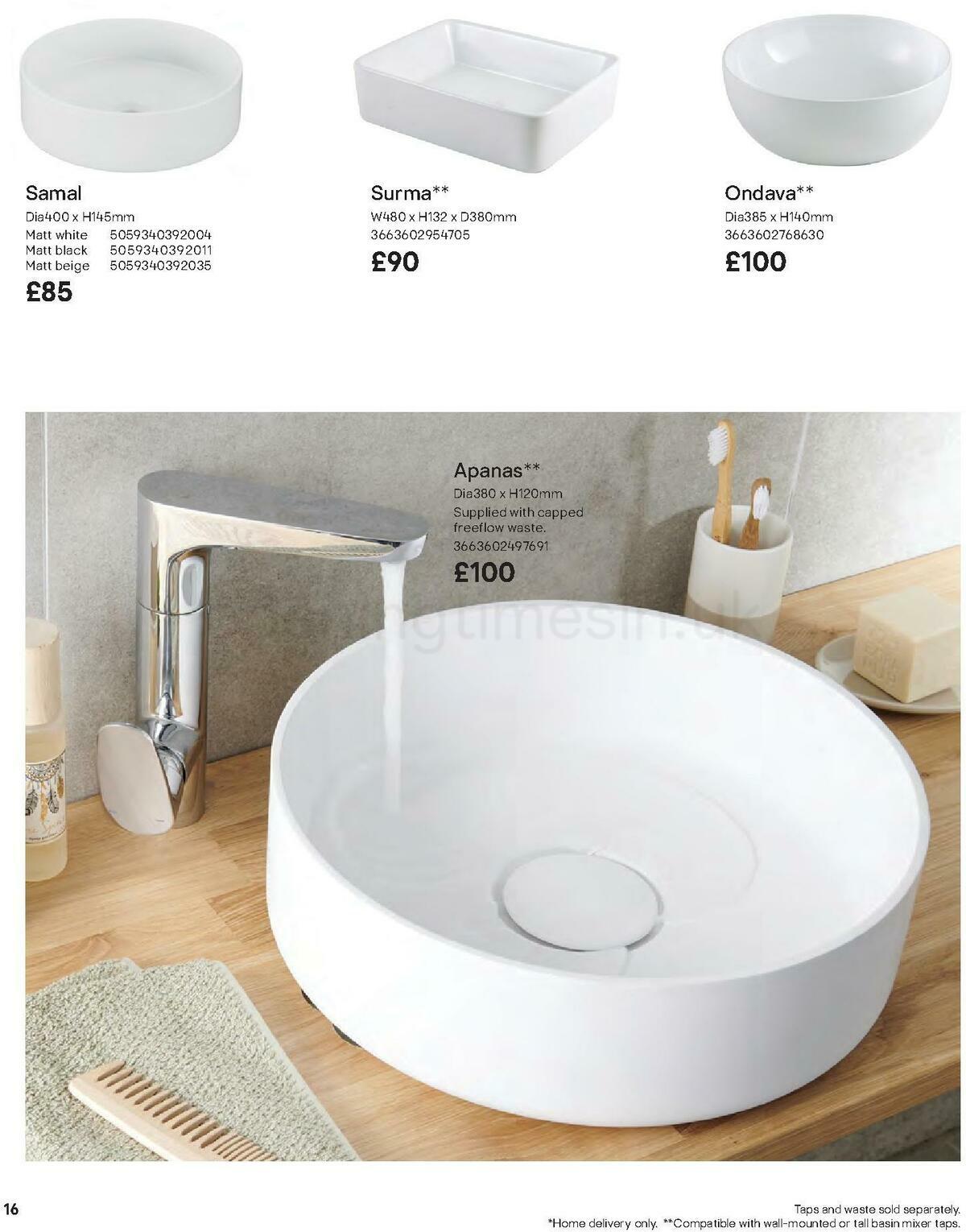 B&Q Bathrooms Offers from 27 June