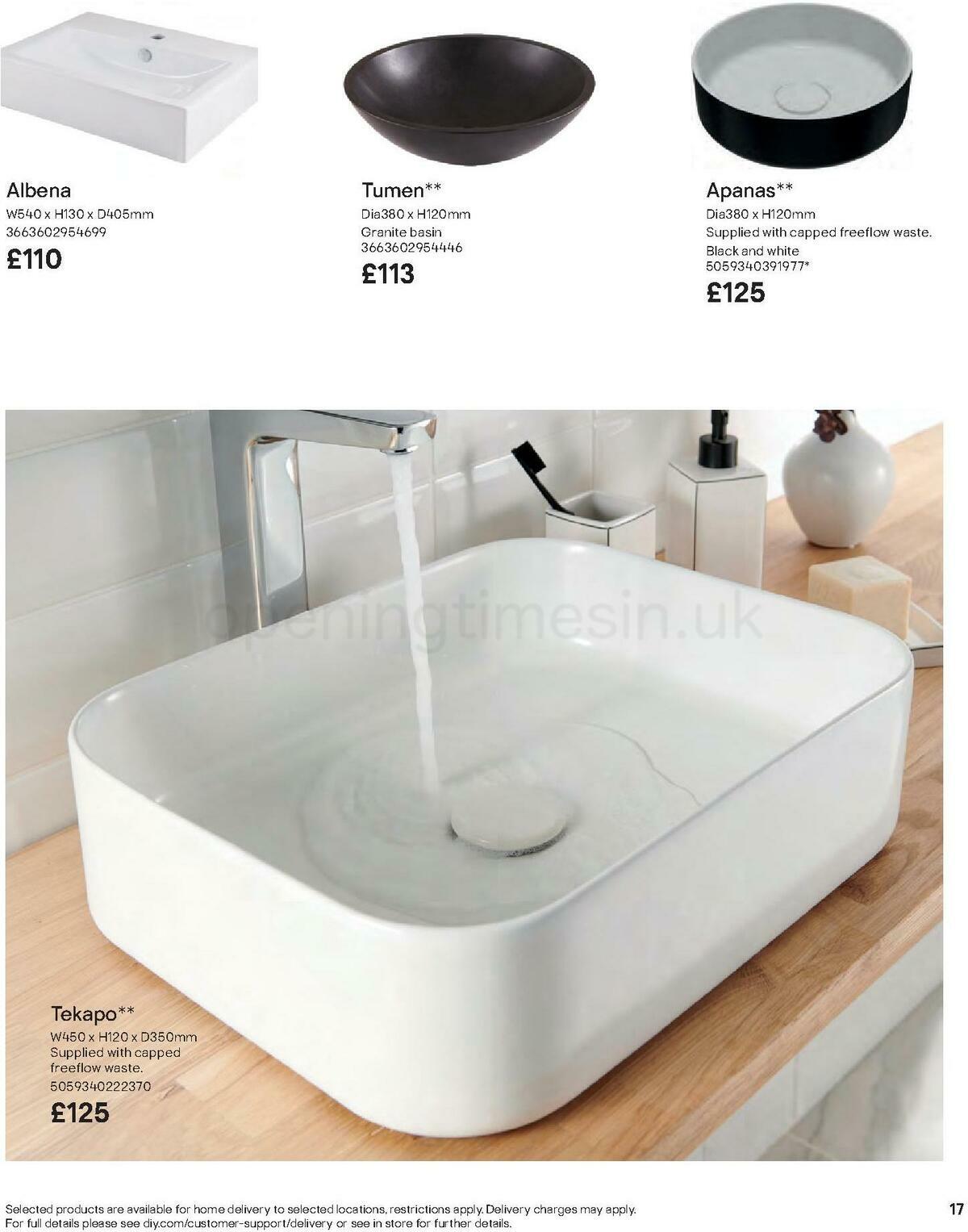 B&Q Bathrooms Offers from 27 June