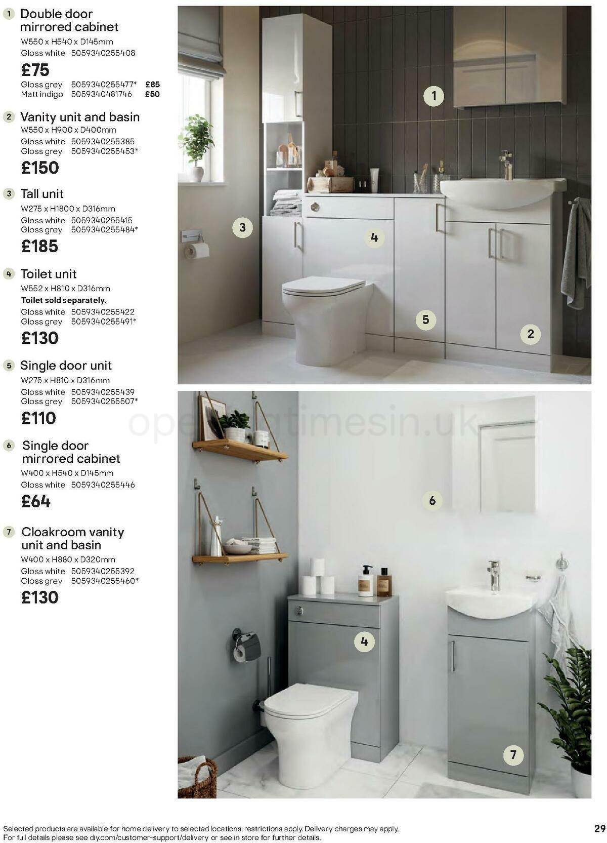 B&Q Bathrooms Offers from 27 June