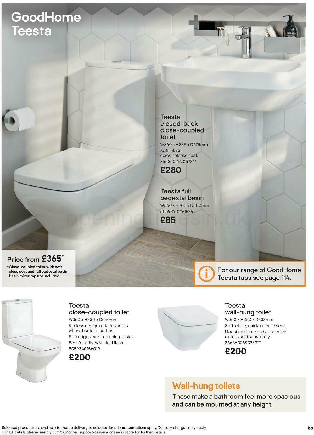 B&Q Bathrooms Offers from 27 June