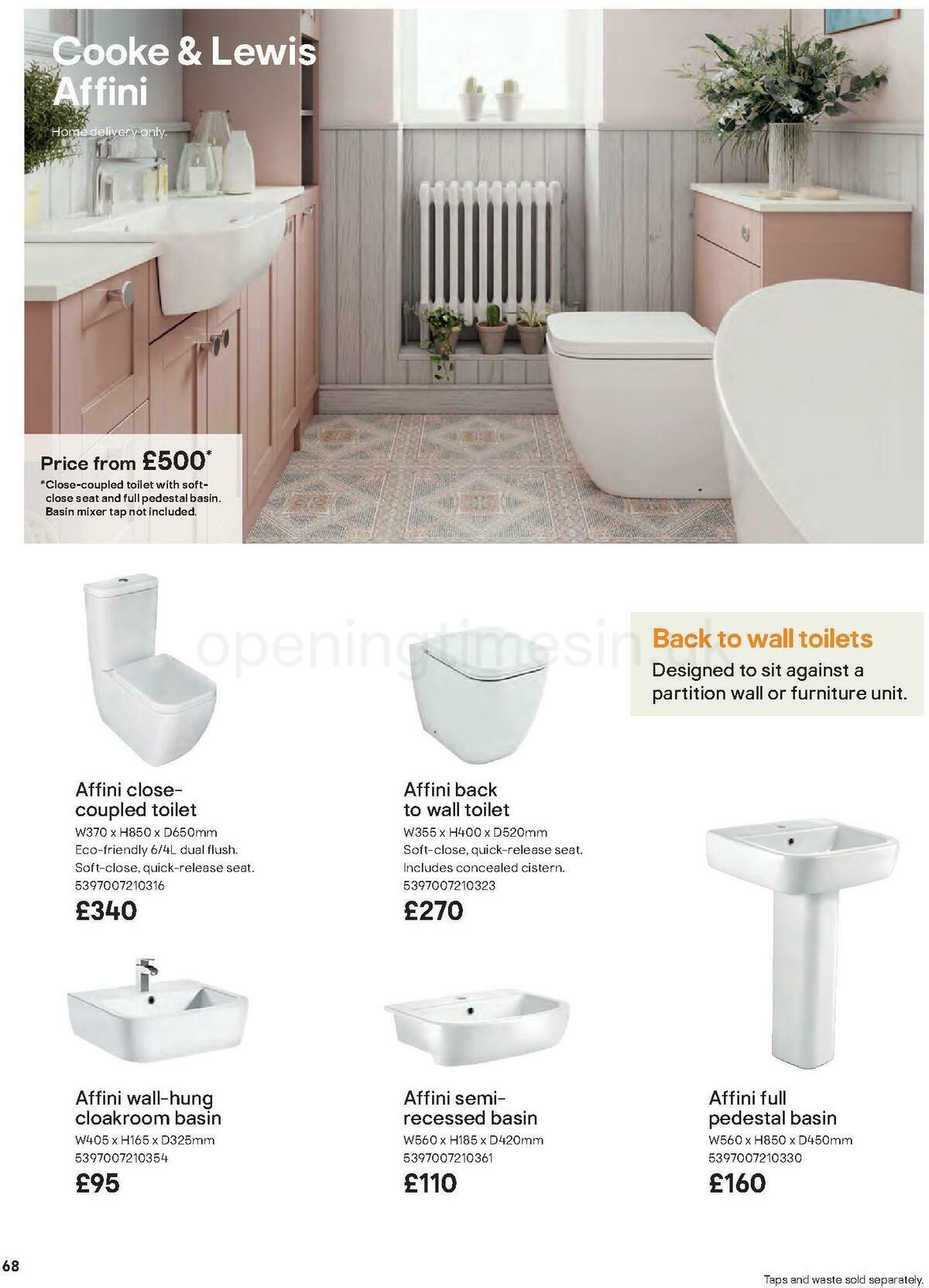 B&Q Bathrooms Offers from 27 June