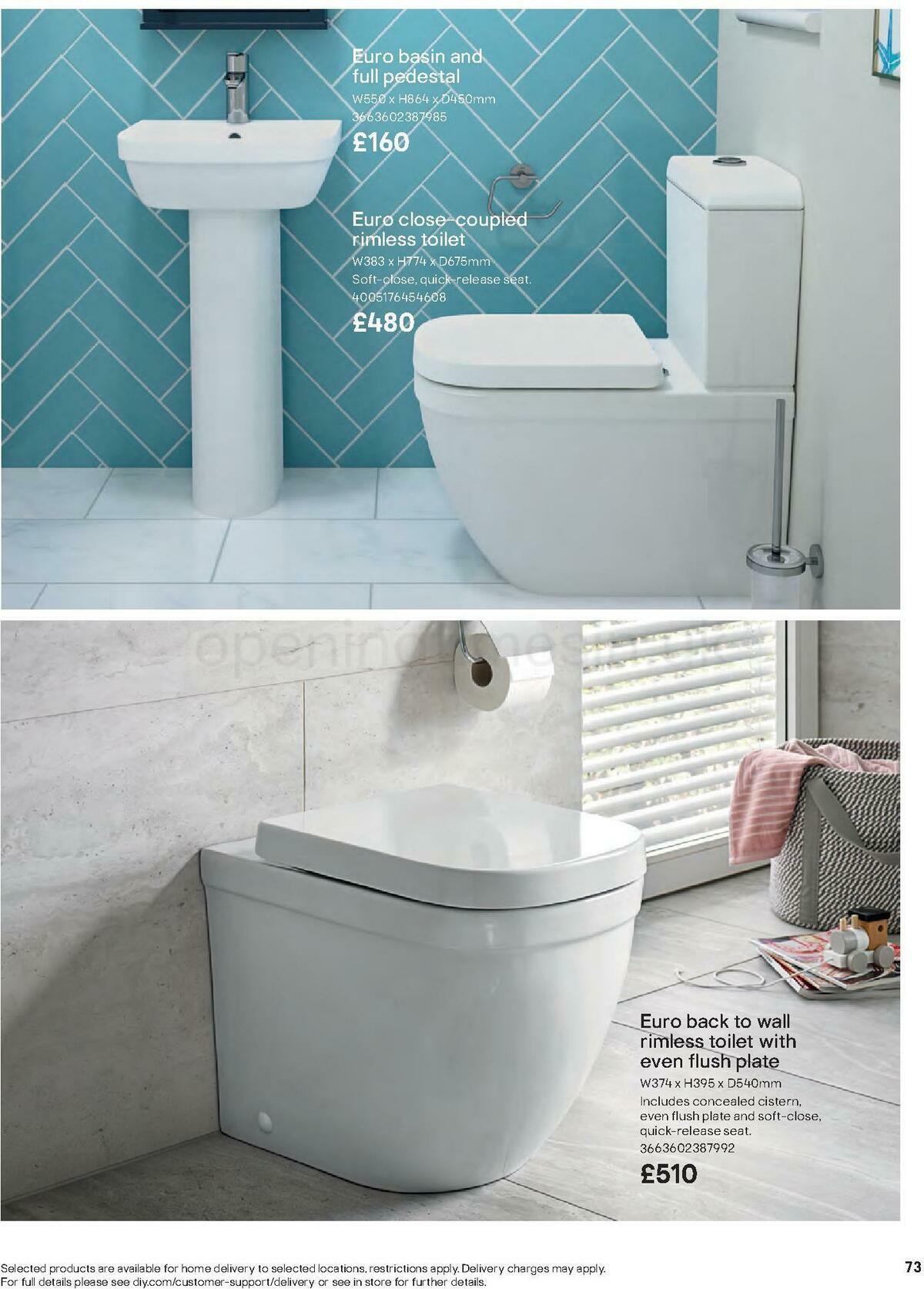 B&Q Bathrooms Offers from 27 June