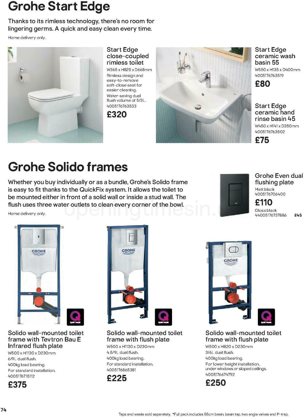 B&Q Bathrooms Offers from 27 June