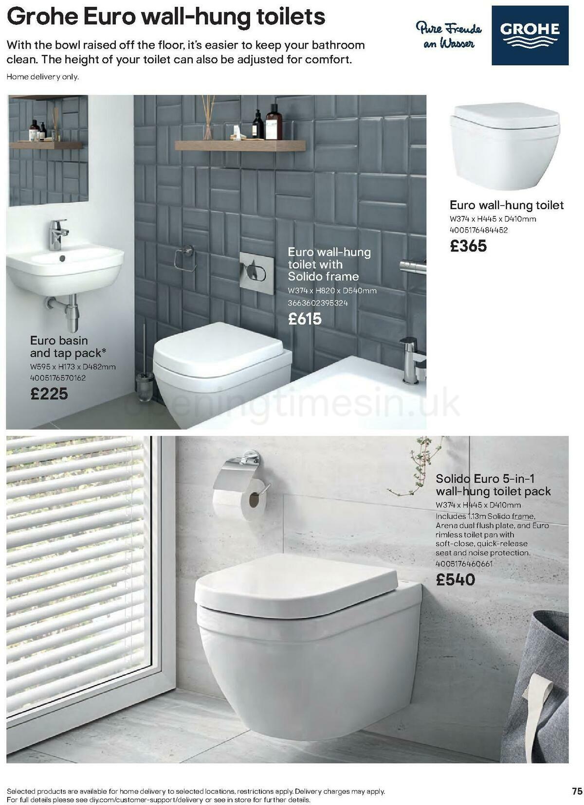 B&Q Bathrooms Offers from 27 June