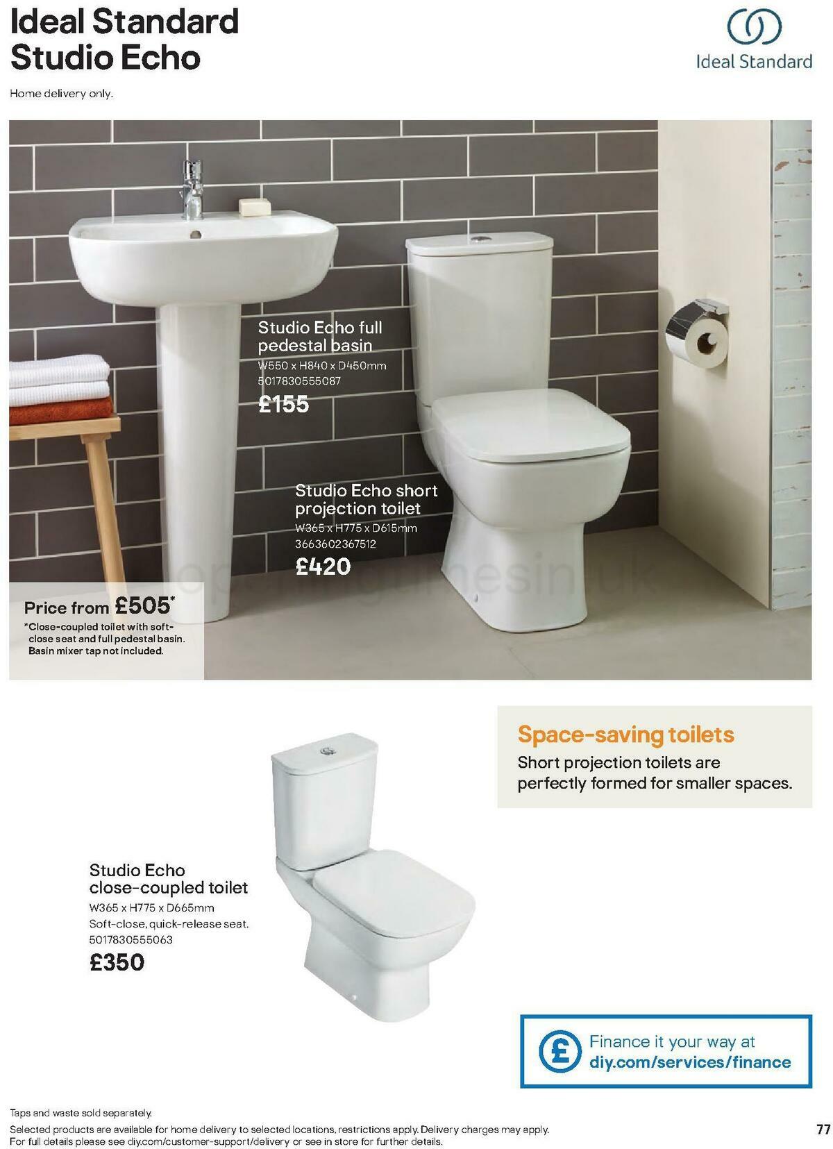 B&Q Bathrooms Offers from 27 June