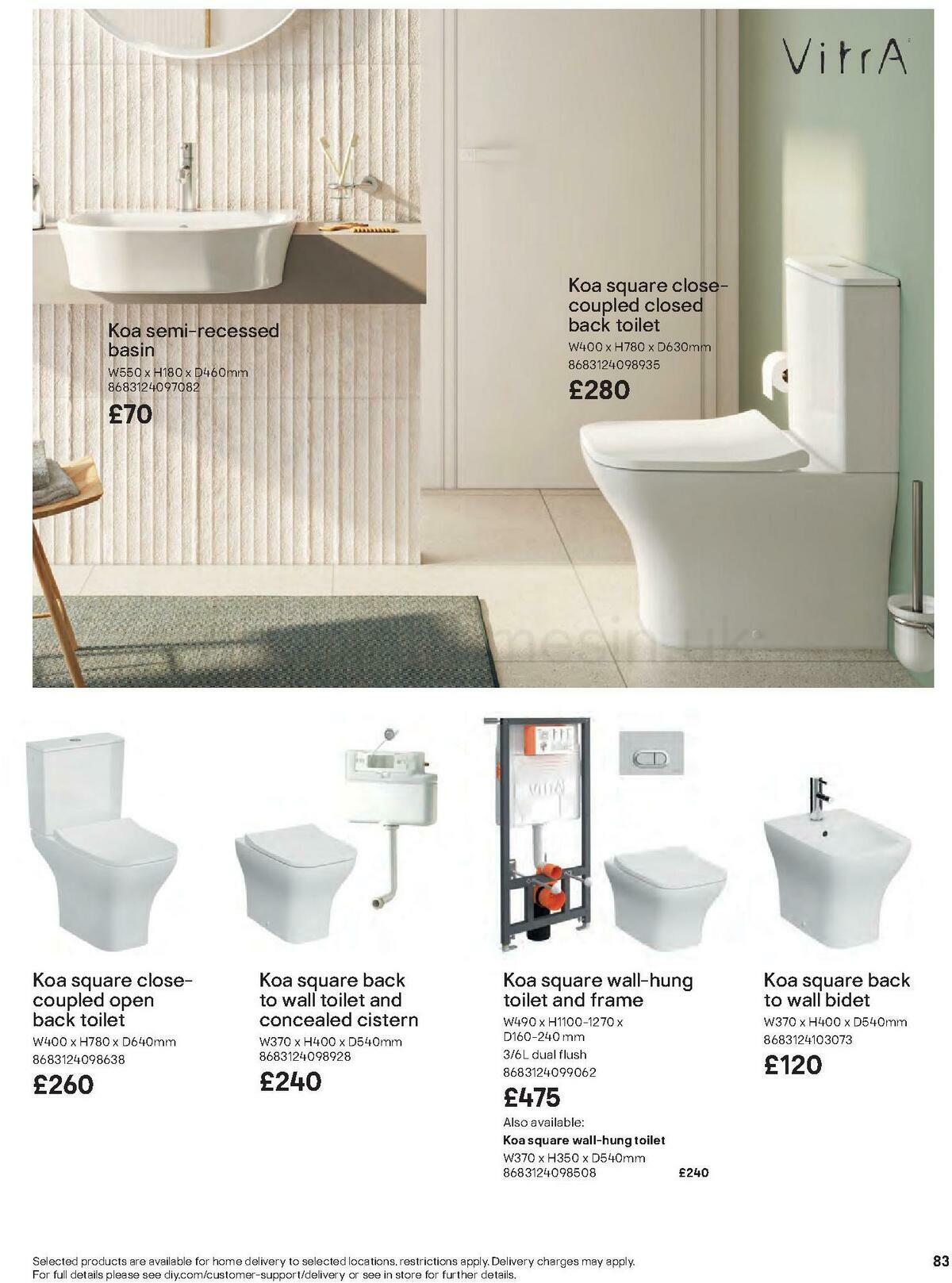 B&Q Bathrooms Offers from 27 June