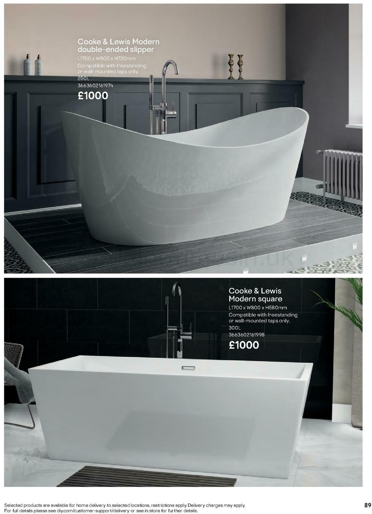 B&Q Bathrooms Offers from 27 June
