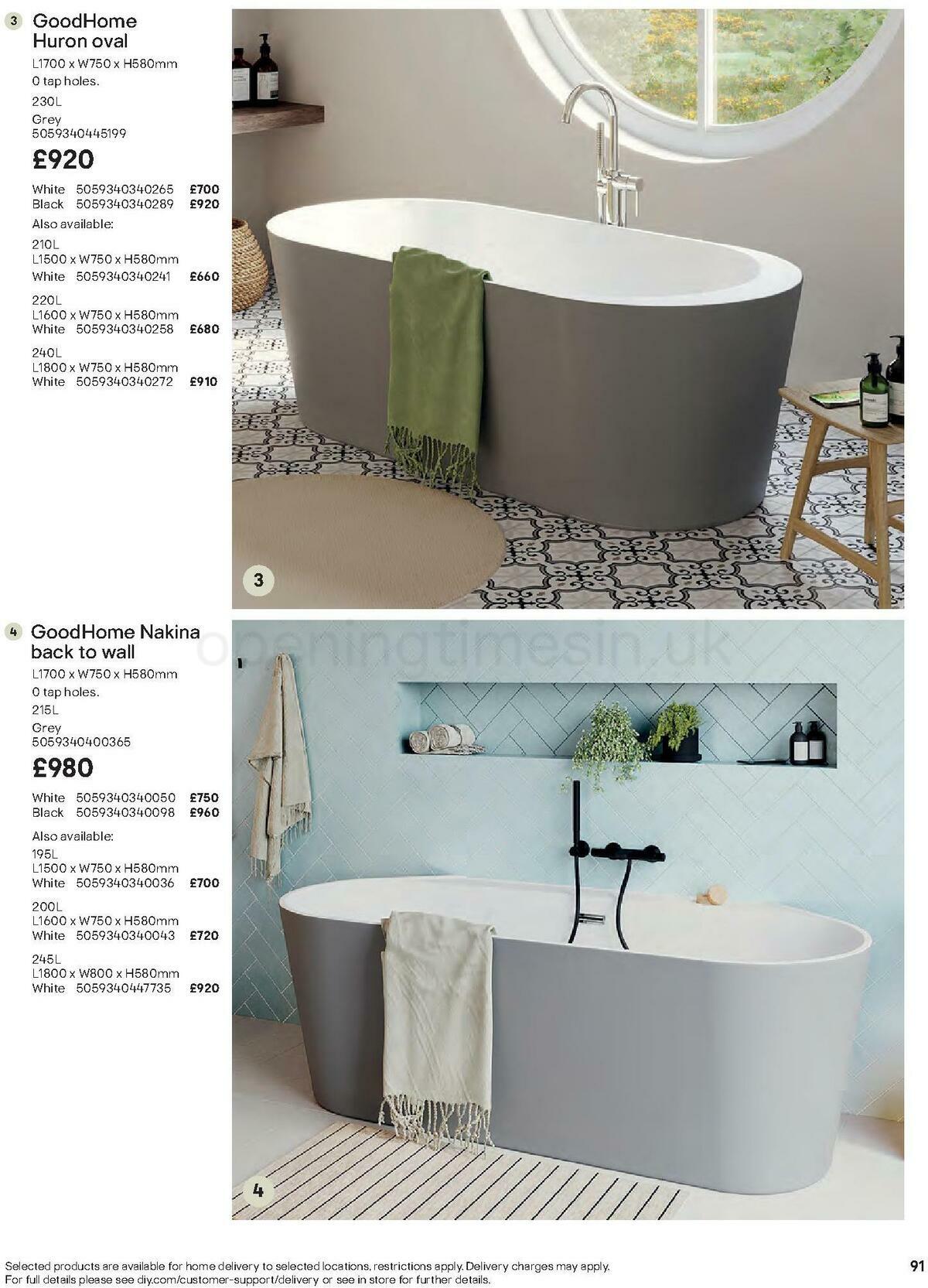 B&Q Bathrooms Offers from 27 June