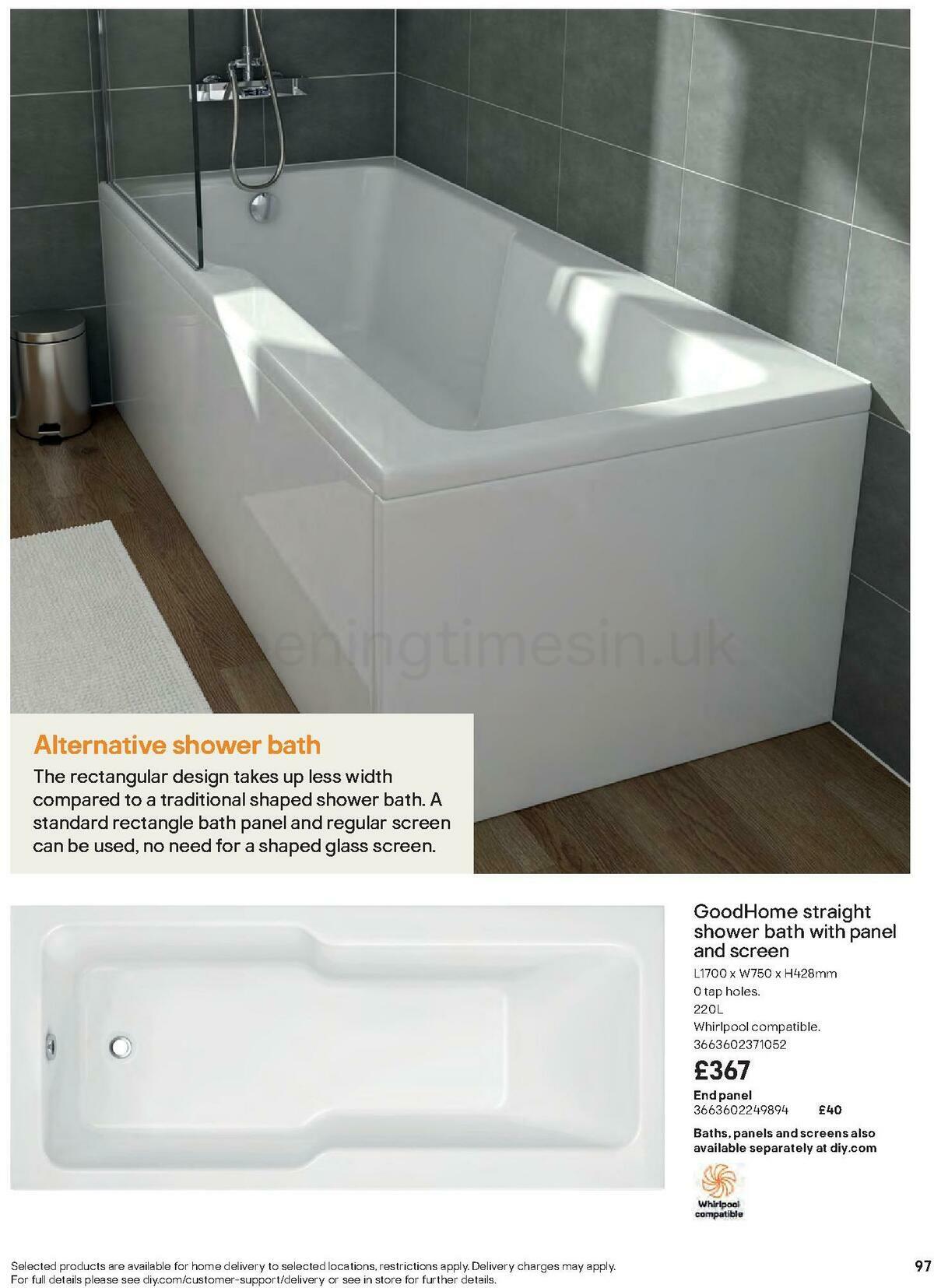 B&Q Bathrooms Offers from 27 June