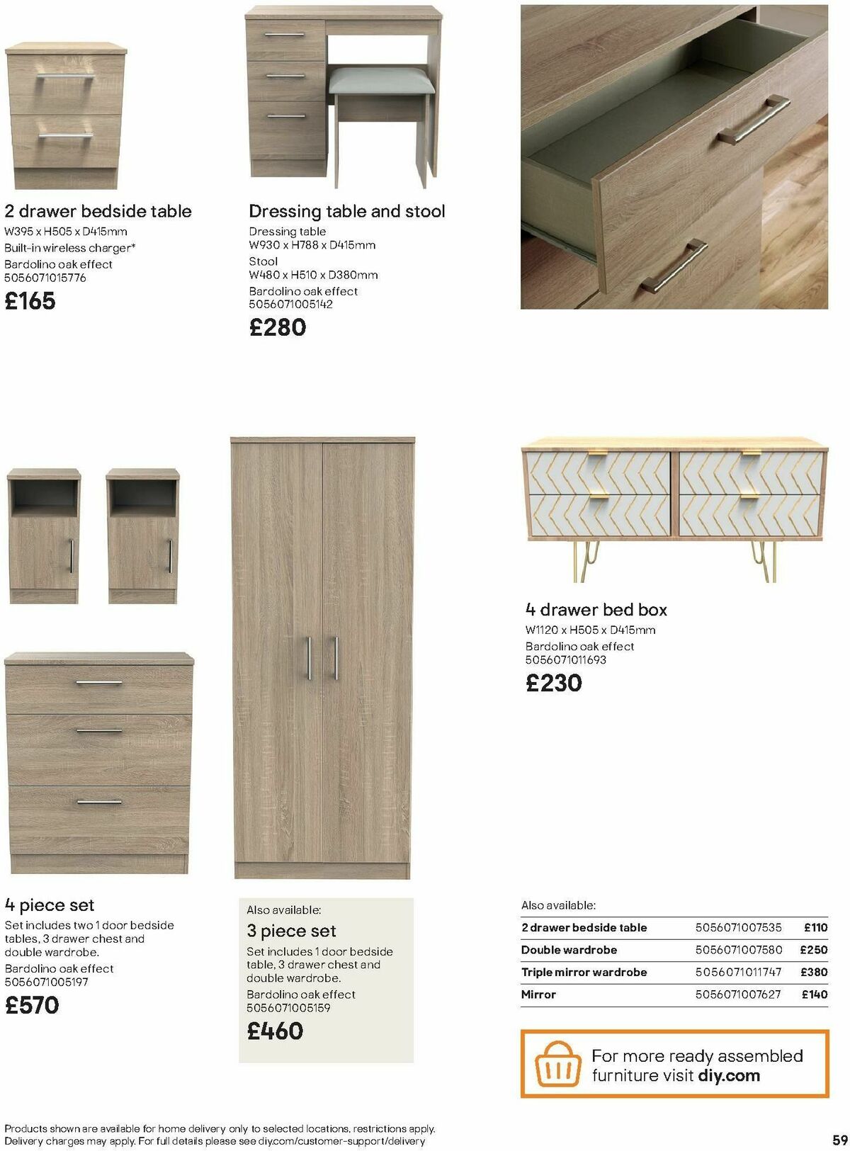 B&Q Freestanding Furniture Offers from 15 October