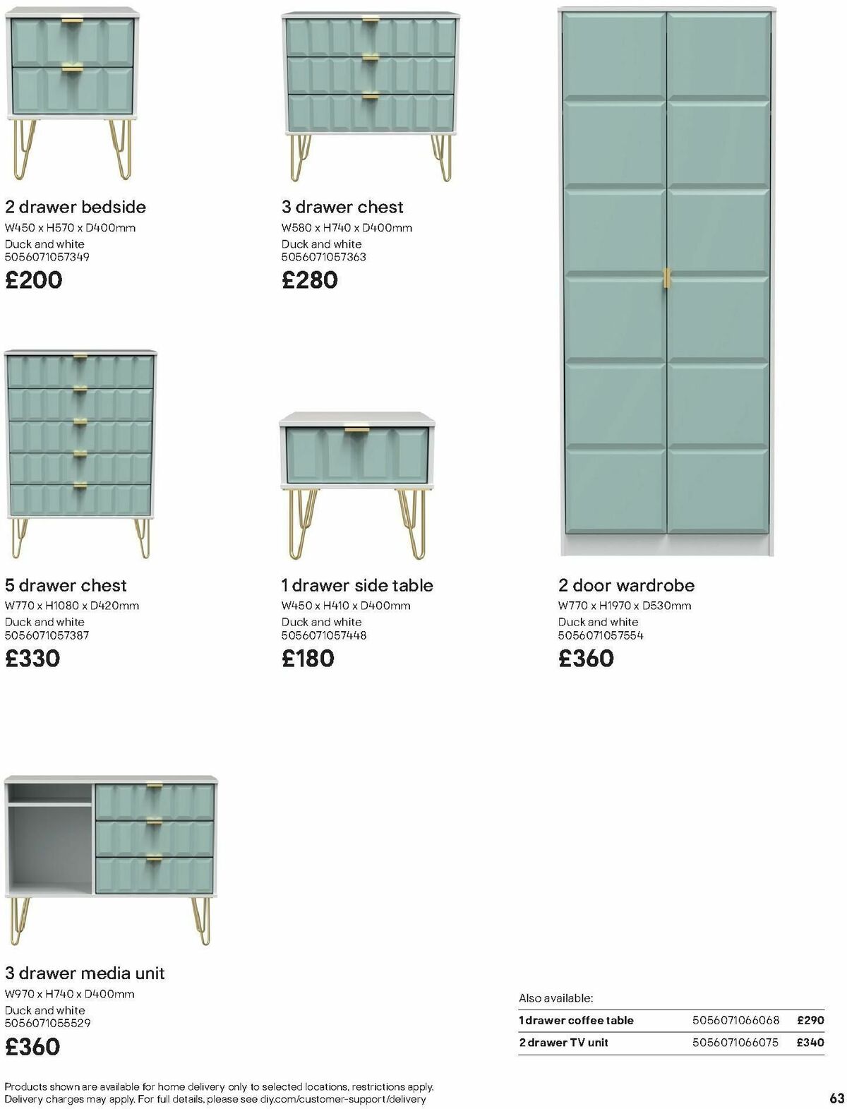 B&Q Freestanding Furniture Offers from 15 October