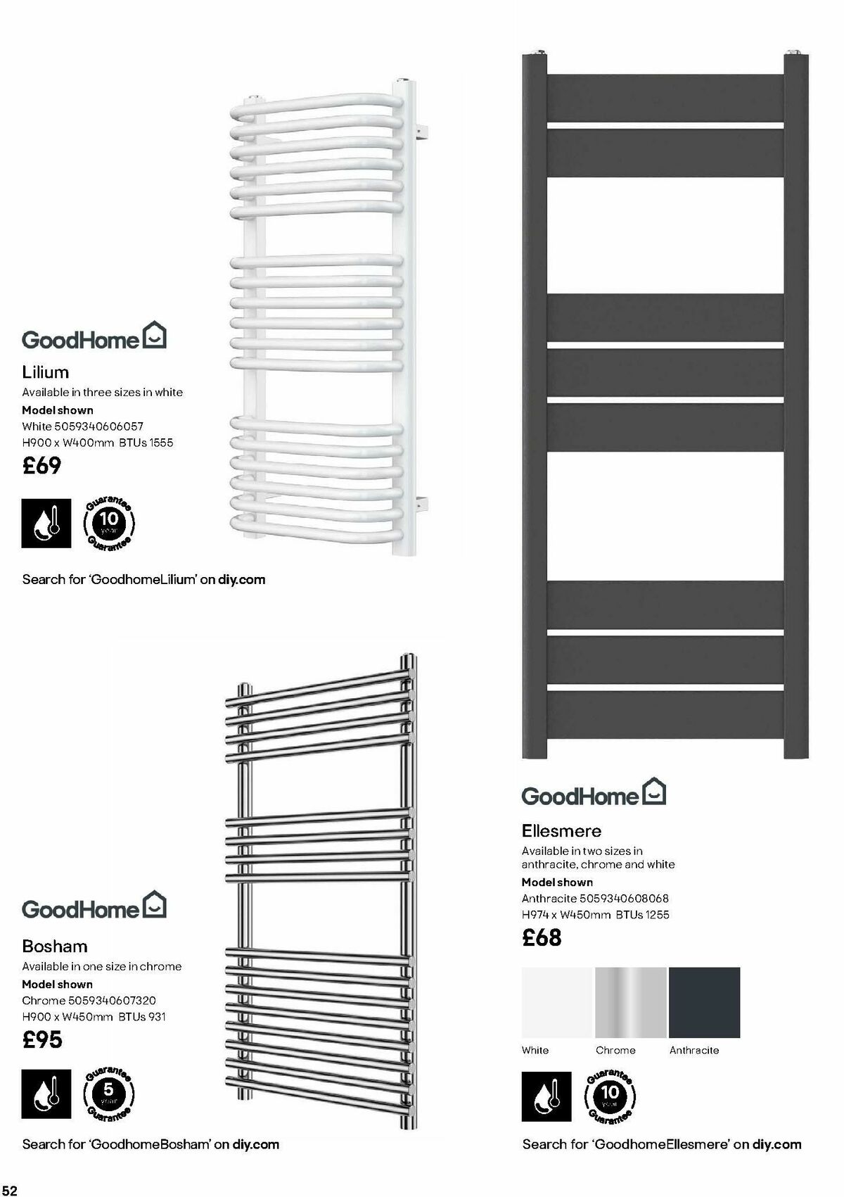 B&Q Radiator & Towel Warmer Collections Offers from 1 October