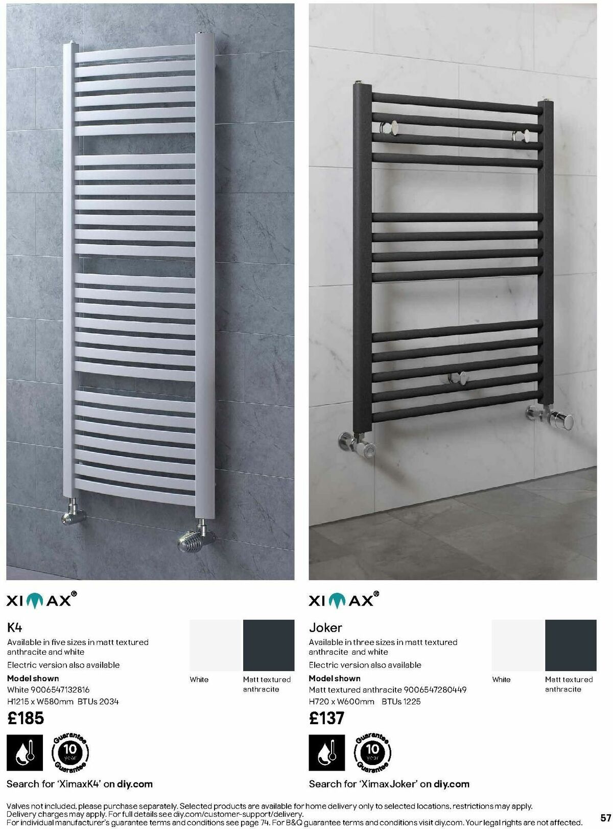 B&Q Radiator & Towel Warmer Collections Offers from 1 October