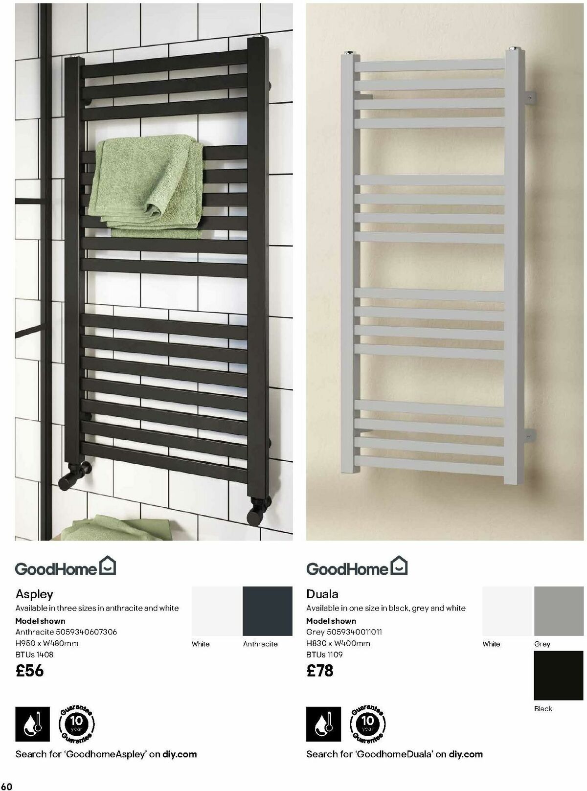 B&Q Radiator & Towel Warmer Collections Offers from 1 October