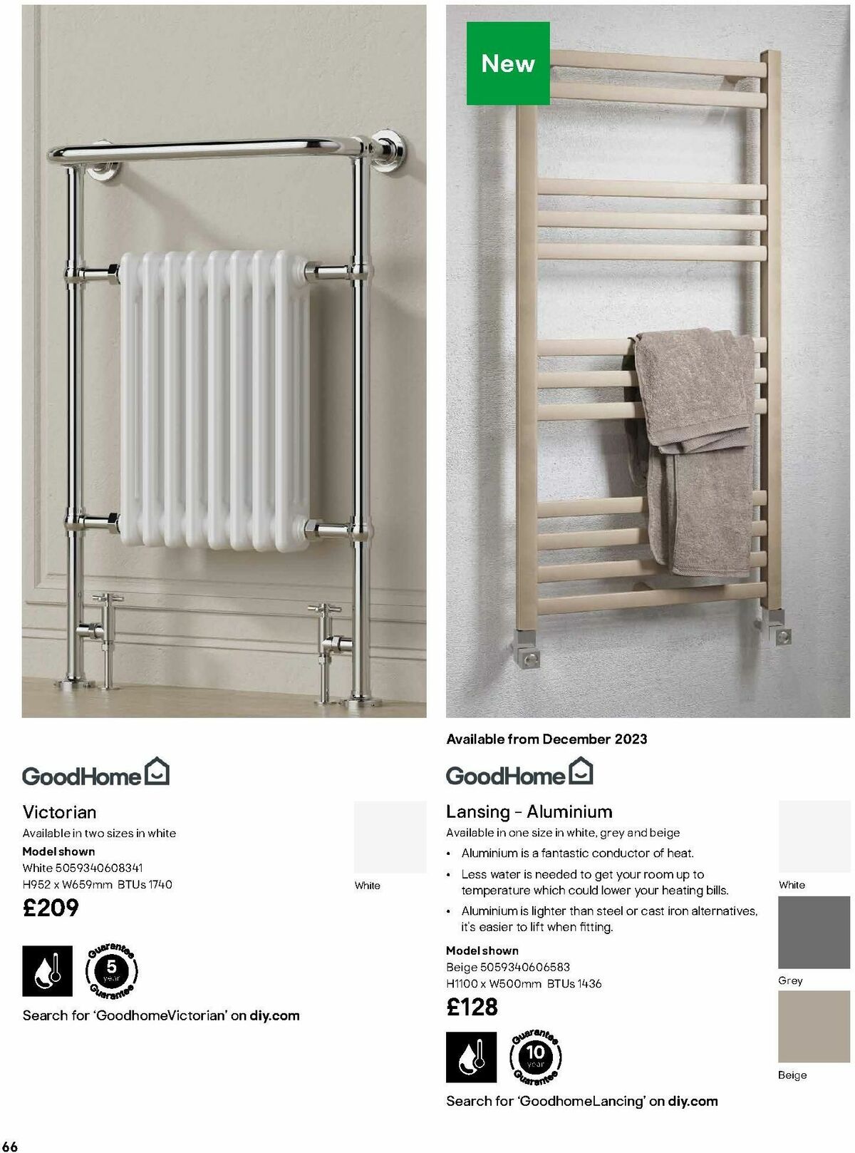 B&Q Radiator & Towel Warmer Collections Offers from 1 October