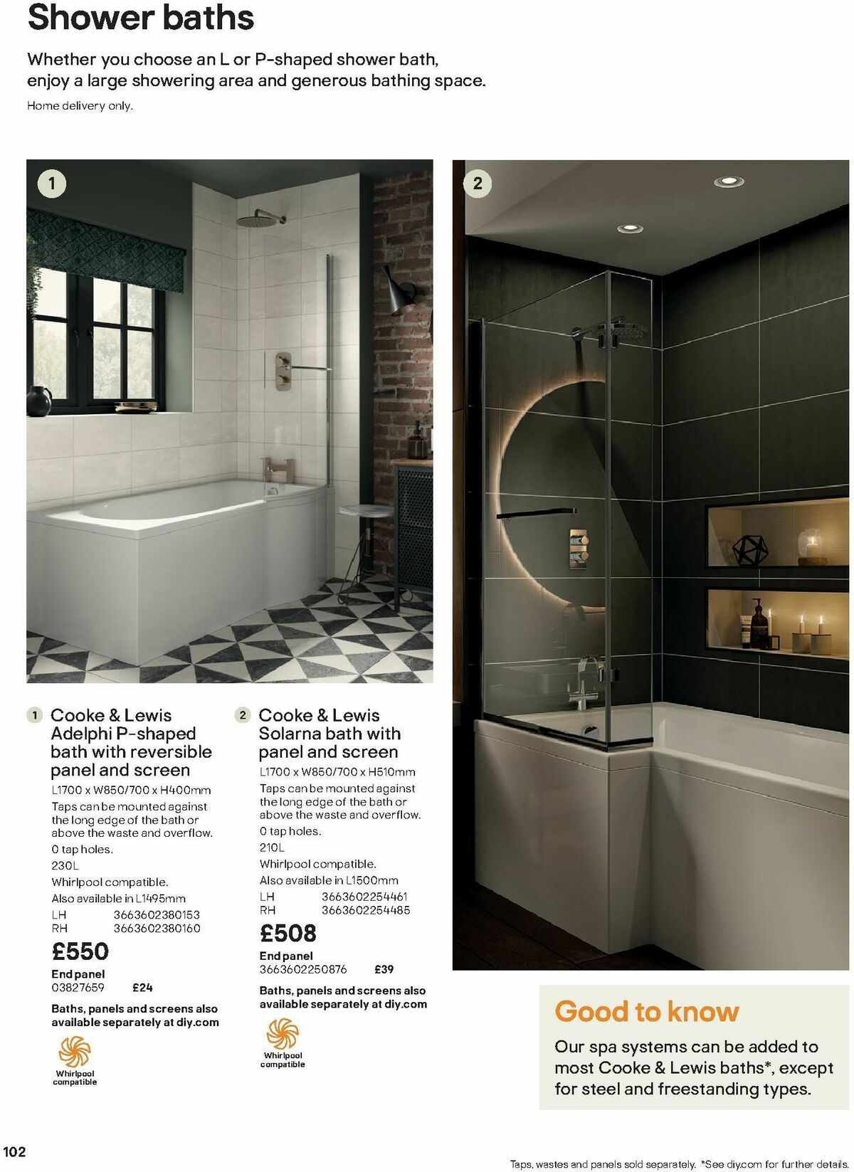 B&Q Bathroom Collections Offers from 1 October