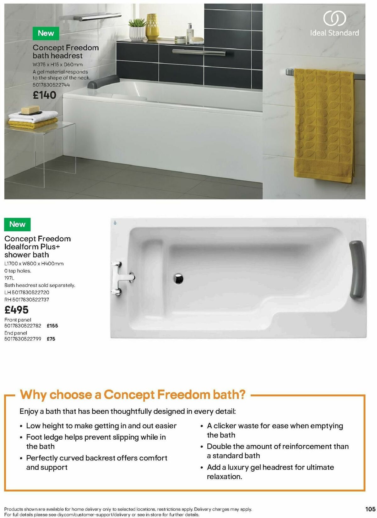 B&Q Bathroom Collections Offers from 1 October