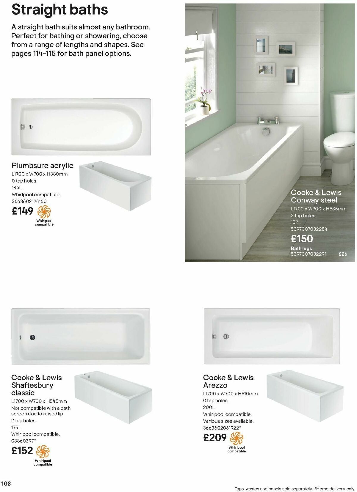 B&Q Bathroom Collections Offers from 1 October