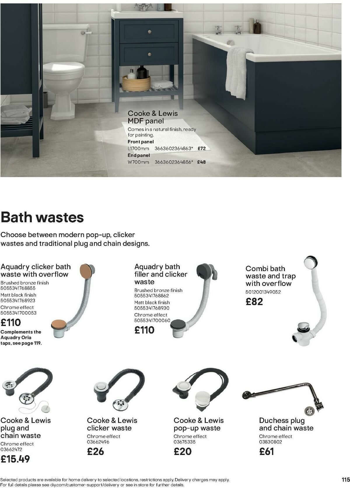 B&Q Bathroom Collections Offers from 1 October