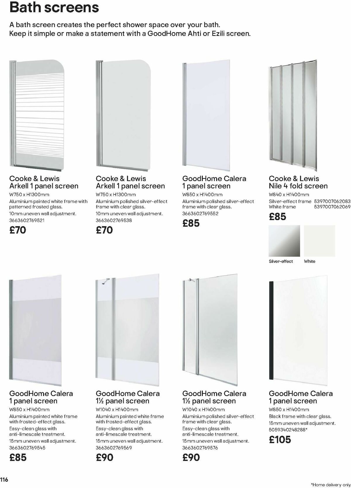 B&Q Bathroom Collections Offers from 1 October