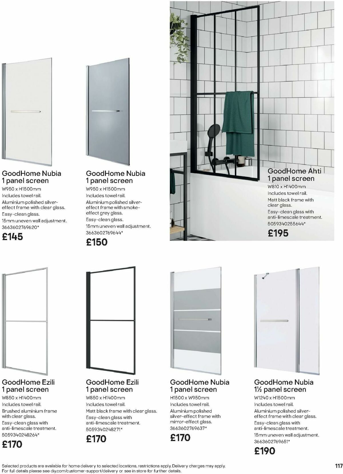 B&Q Bathroom Collections Offers from 1 October