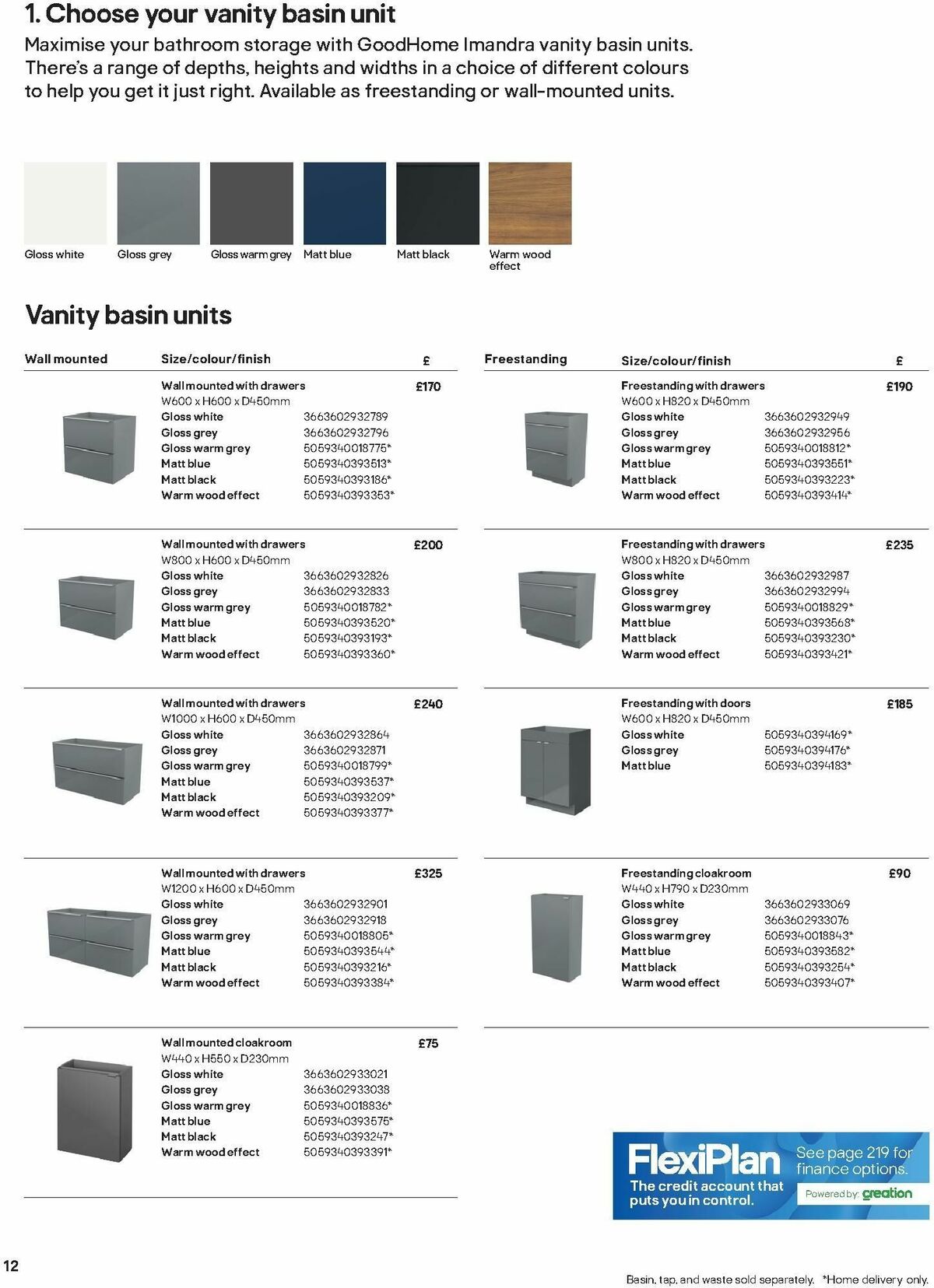 B&Q Bathroom Collections Offers from 1 October