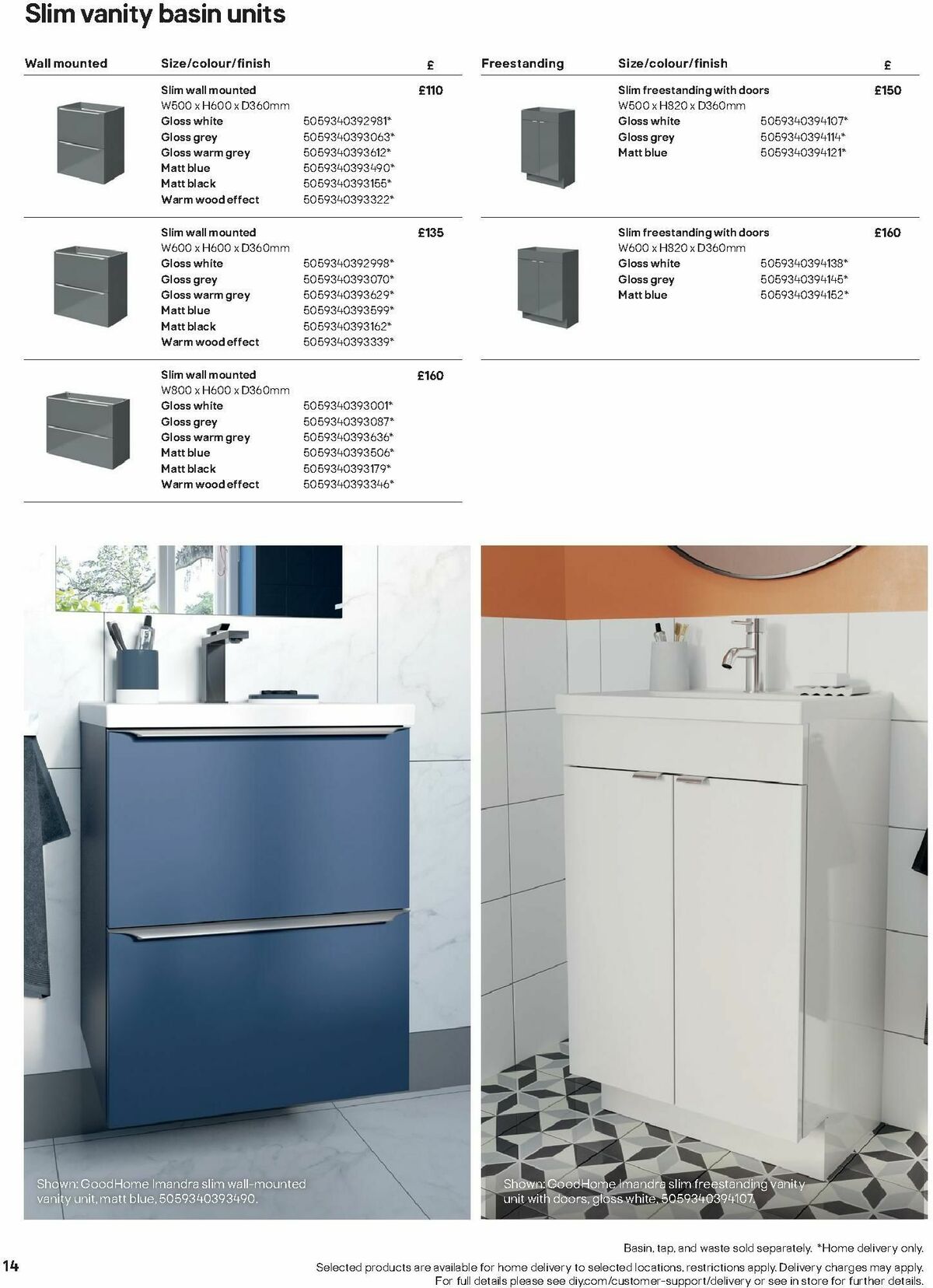 B&Q Bathroom Collections Offers from 1 October