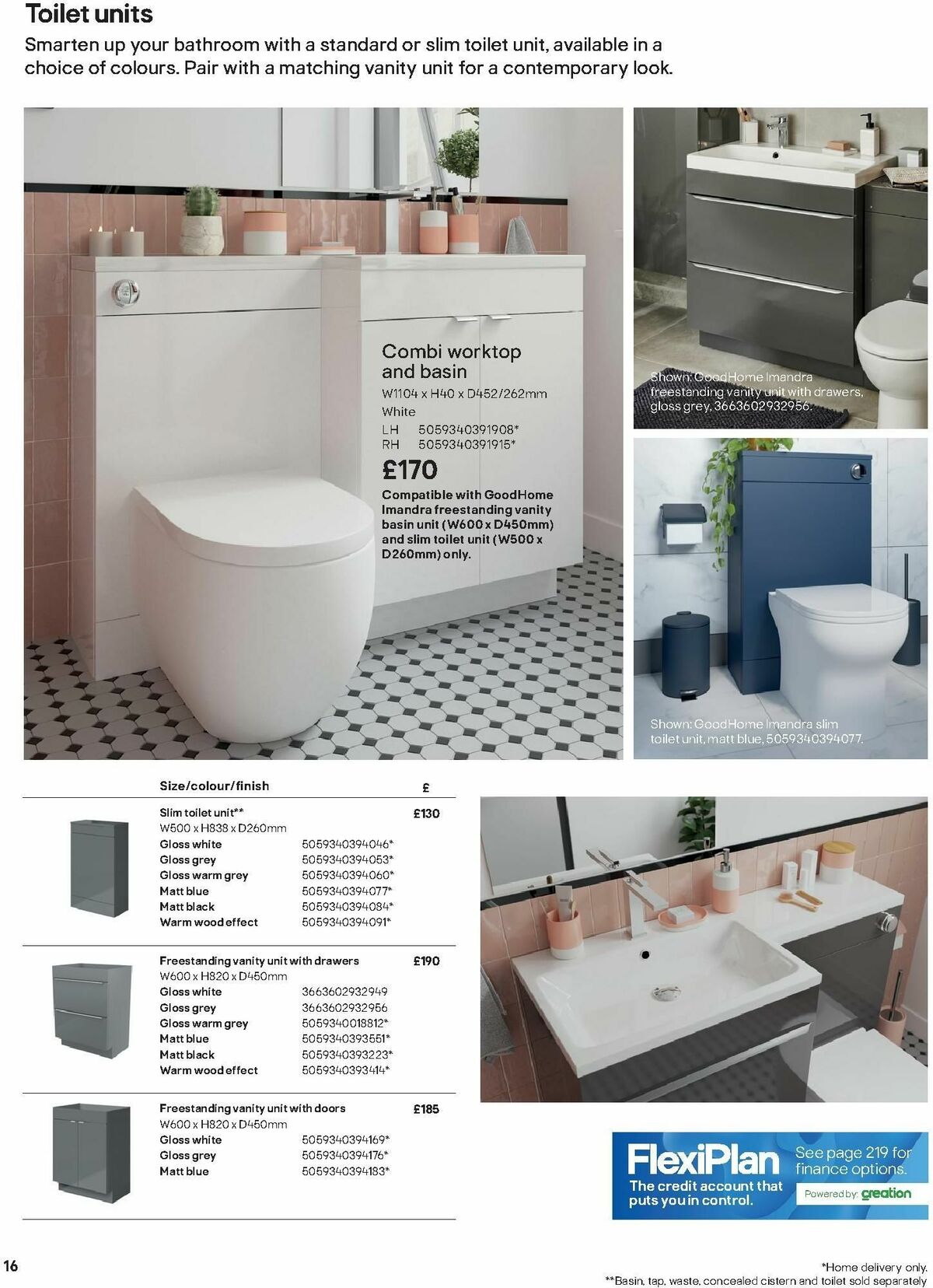 B&Q Bathroom Collections Offers from 1 October