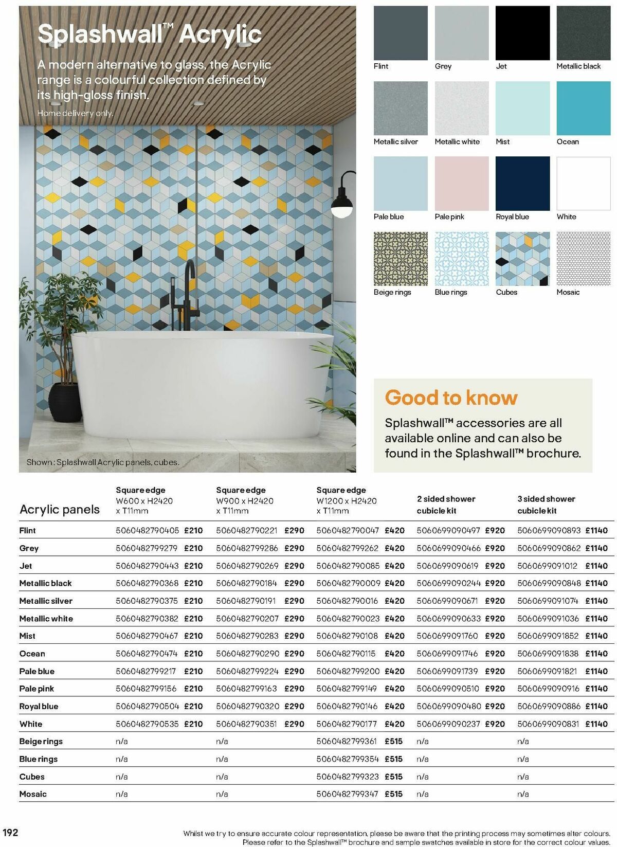 B&Q Bathroom Collections Offers from 1 October
