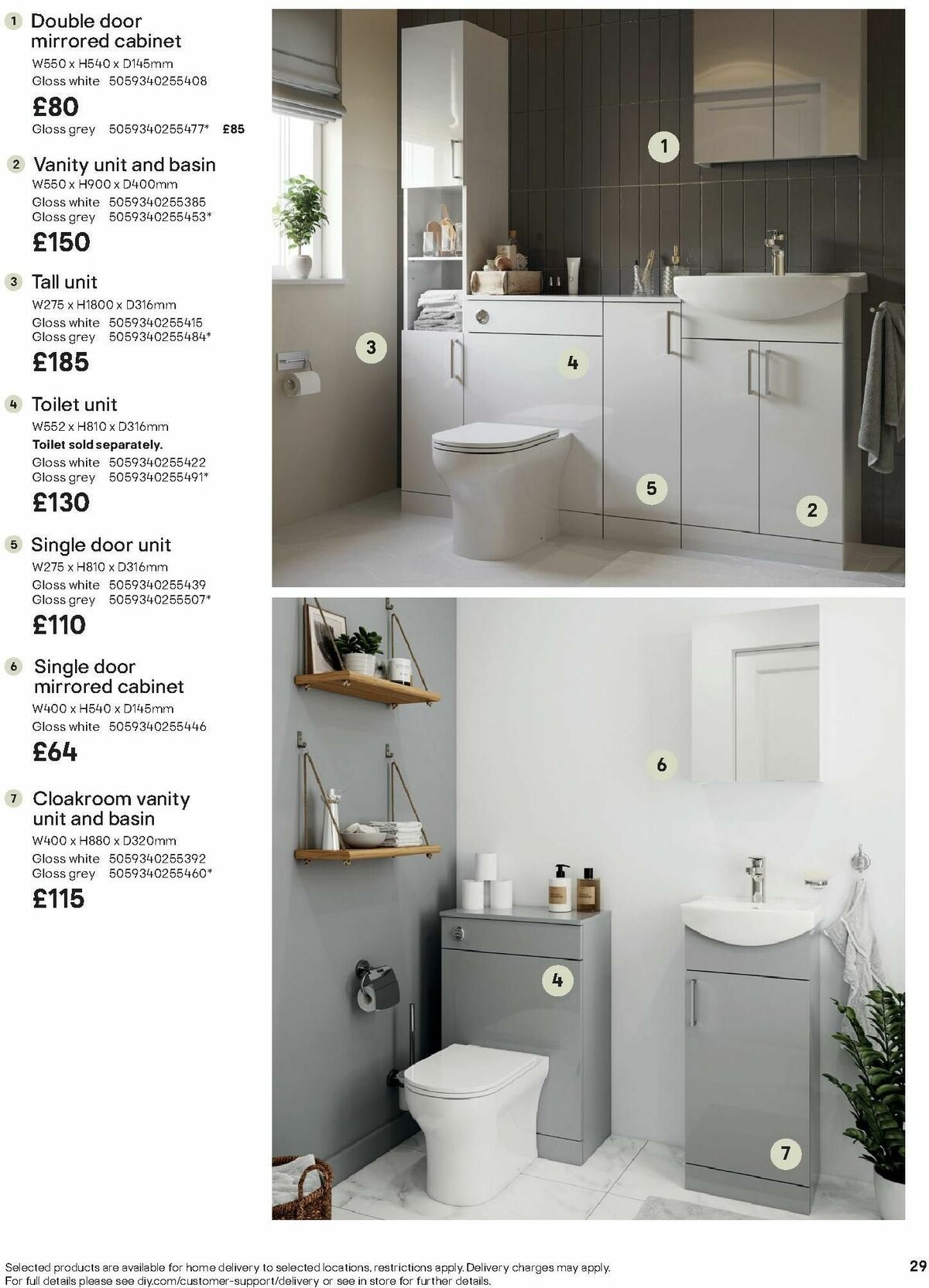 B&Q Bathroom Collections Offers from 1 October