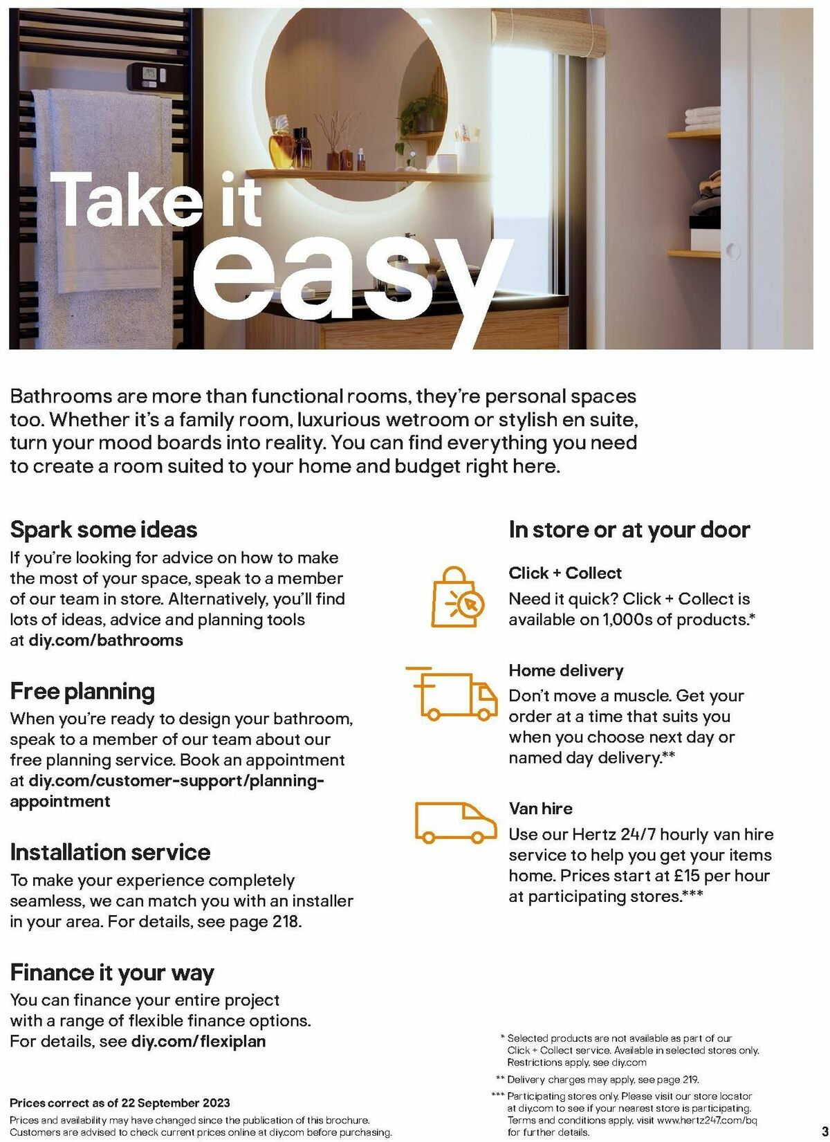 B&Q Bathroom Collections Offers from 1 October