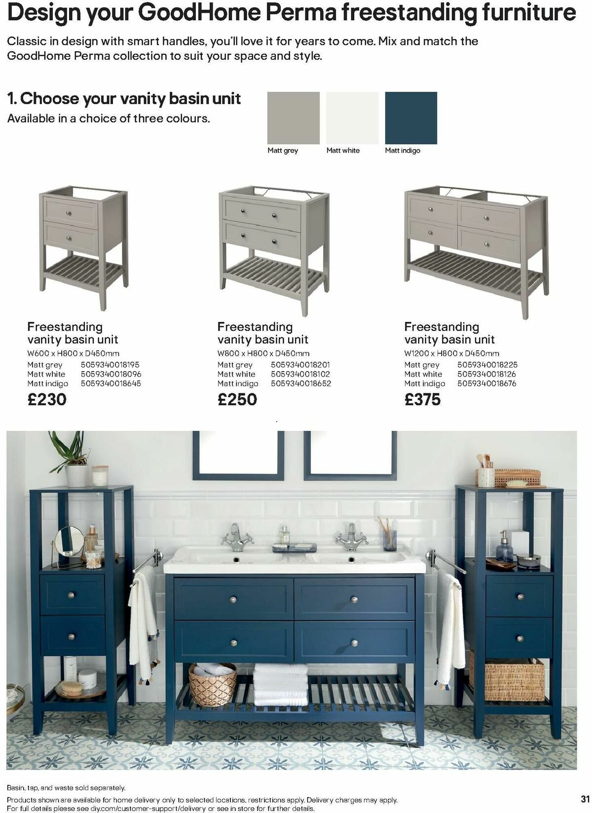 B&Q Bathroom Collections Offers from 1 October