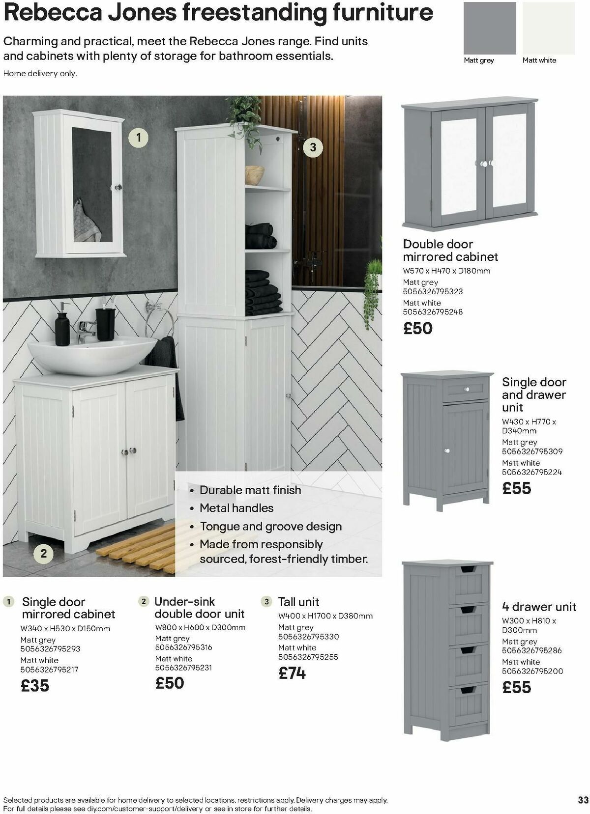 B&Q Bathroom Collections Offers from 1 October
