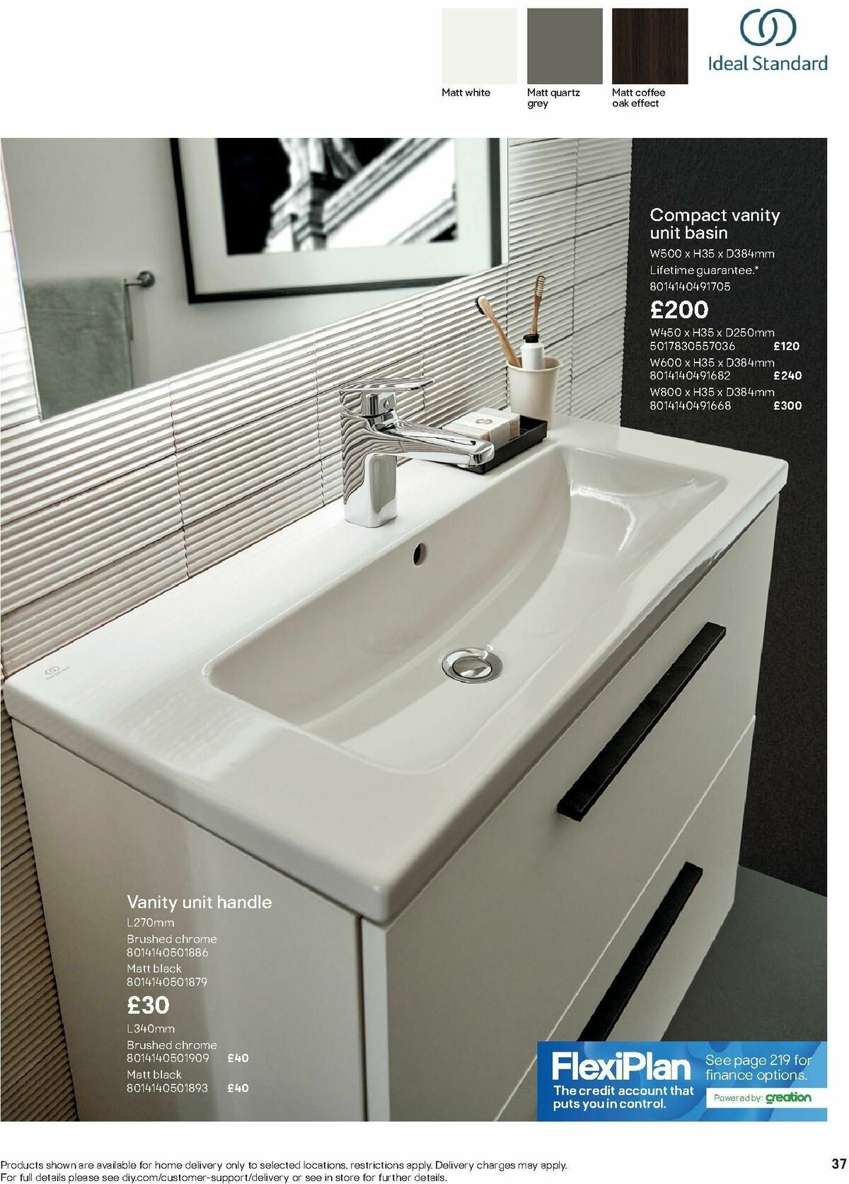 B&Q Bathroom Collections Offers from 1 October