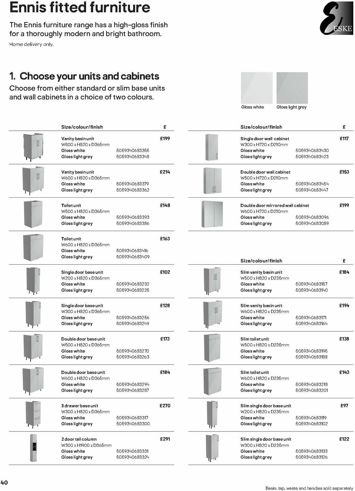 B&Q Bathroom Collections Offers from 1 October