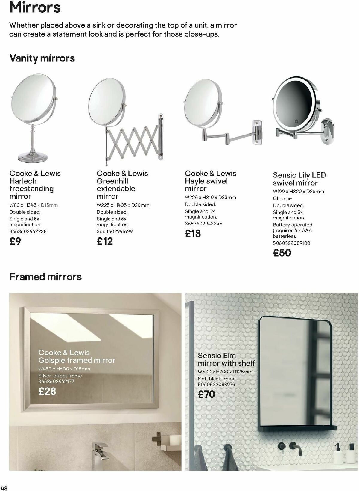 B&Q Bathroom Collections Offers from 1 October