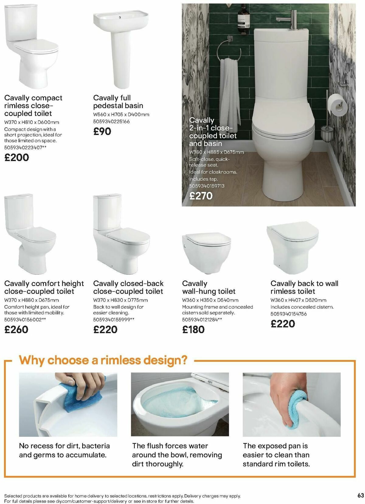 B&Q Bathroom Collections Offers from 1 October