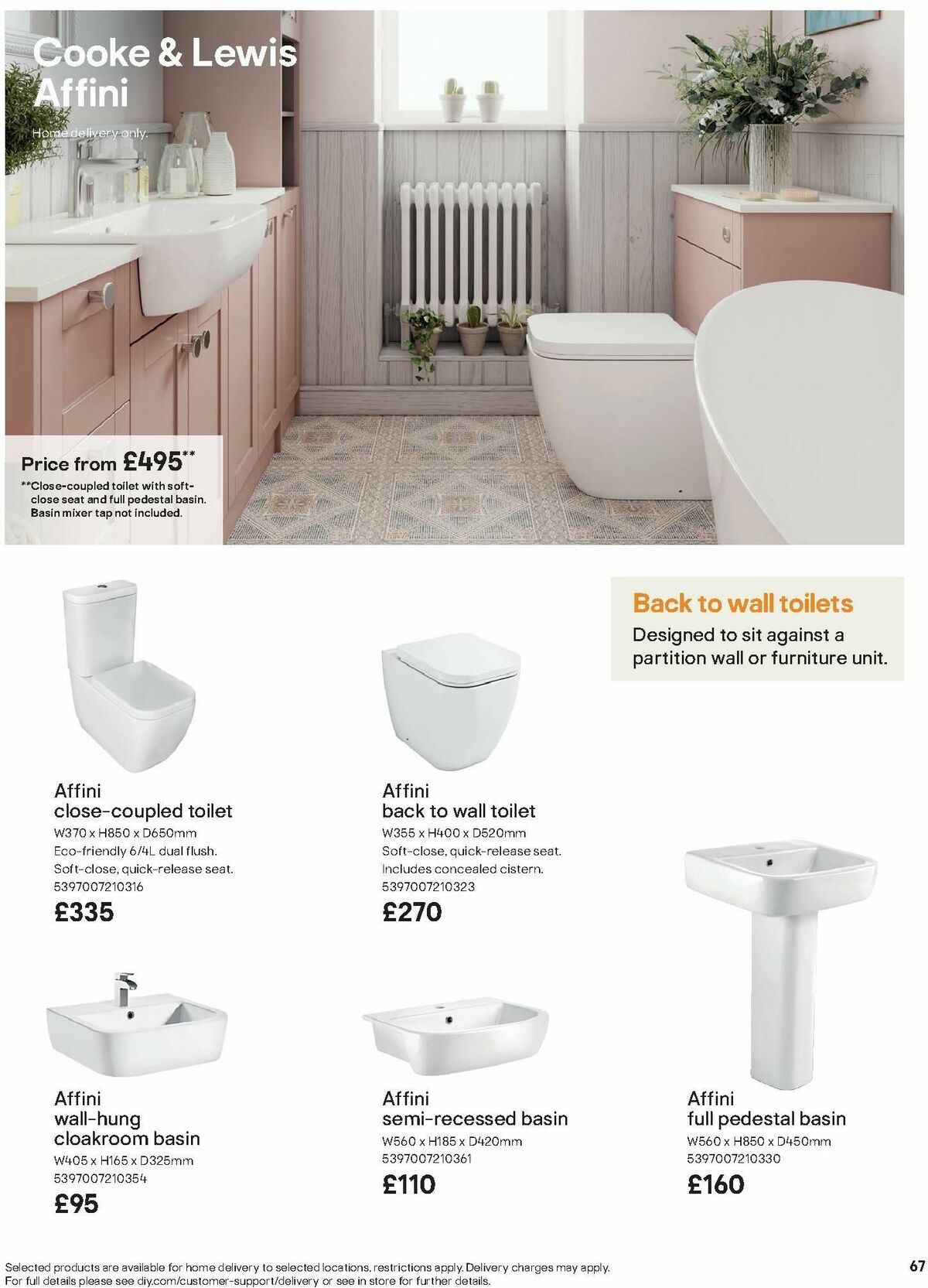 B&Q Bathroom Collections Offers from 1 October