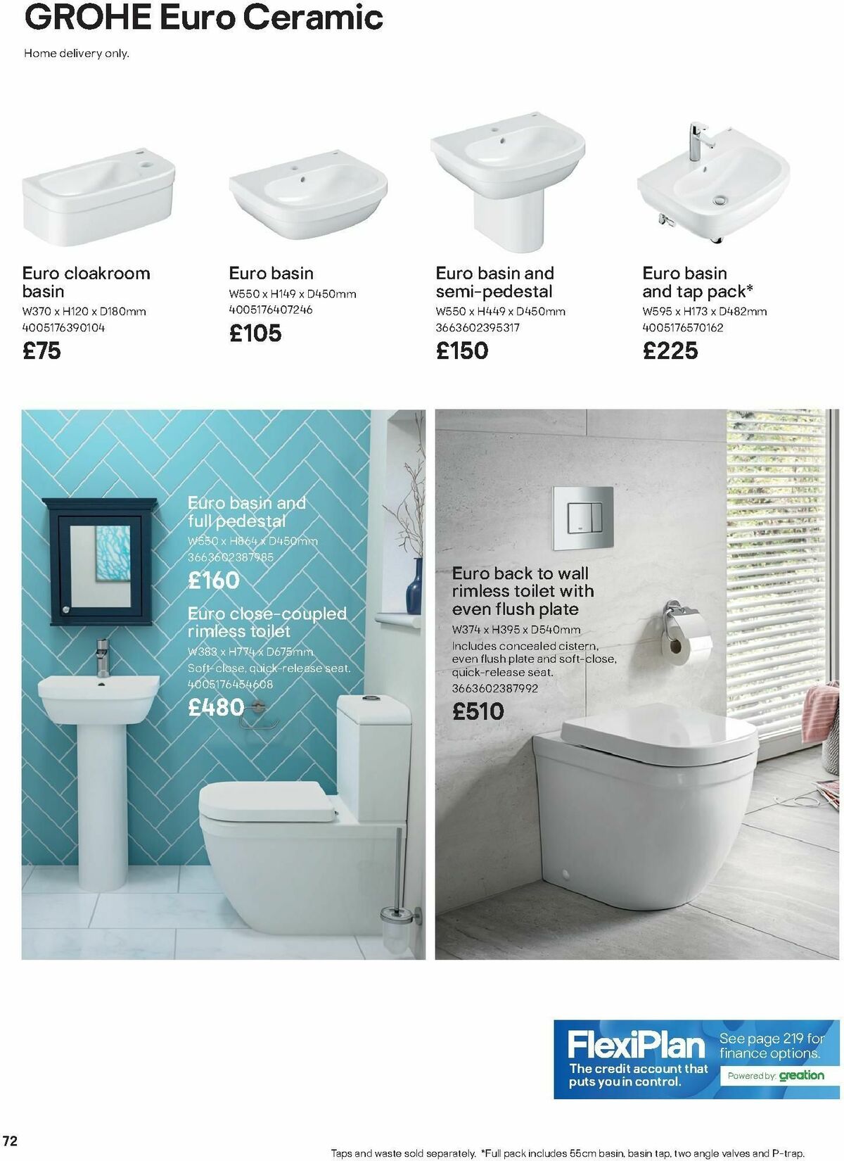 B&Q Bathroom Collections Offers from 1 October