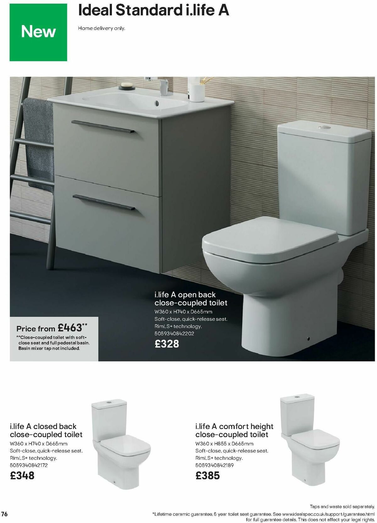 B&Q Bathroom Collections Offers from 1 October