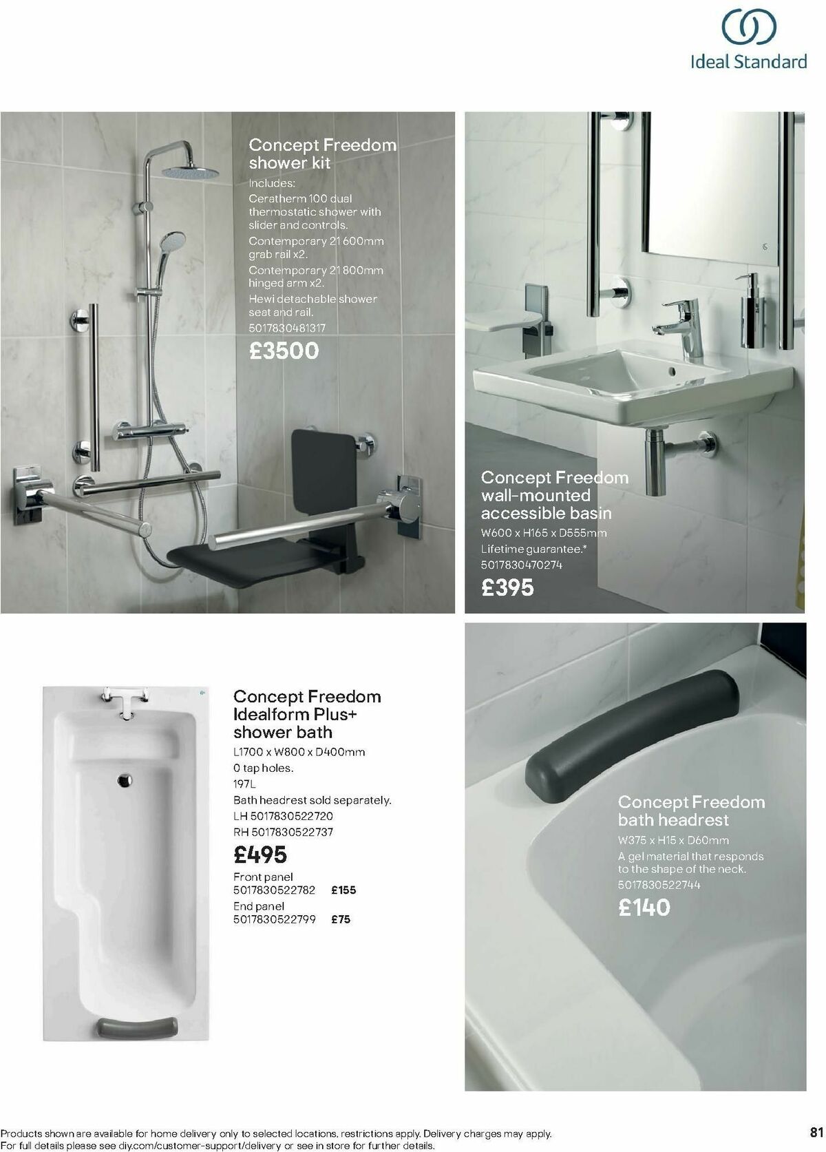 B&Q Bathroom Collections Offers from 1 October