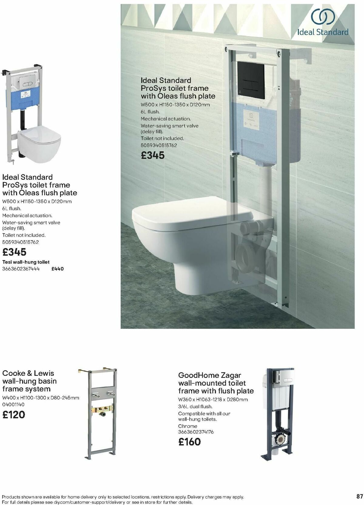 B&Q Bathroom Collections Offers from 1 October