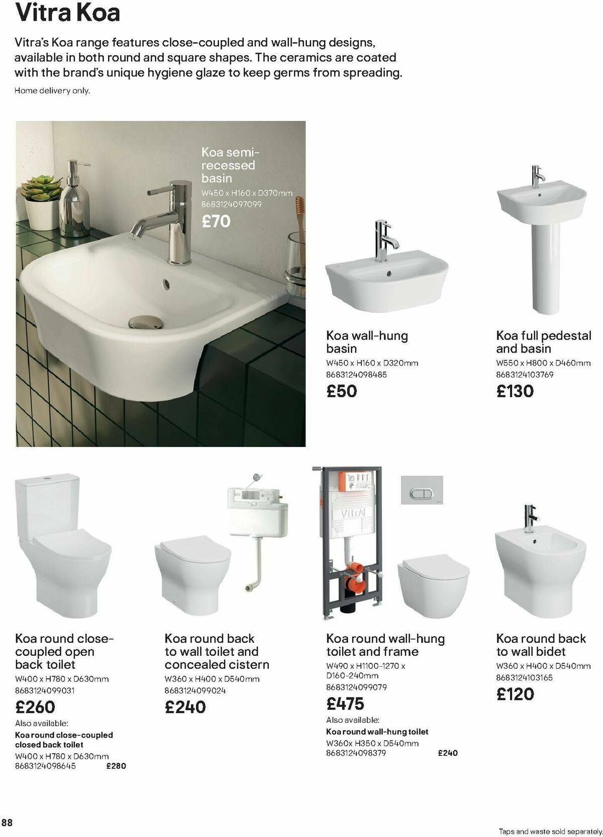B&Q Bathroom Collections Offers from 1 October