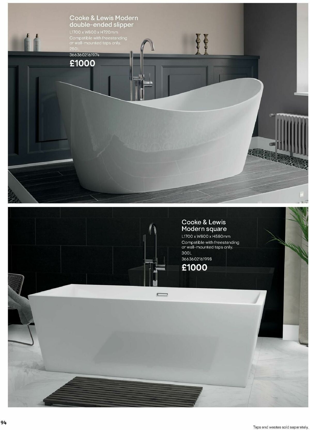 B&Q Bathroom Collections Offers from 1 October