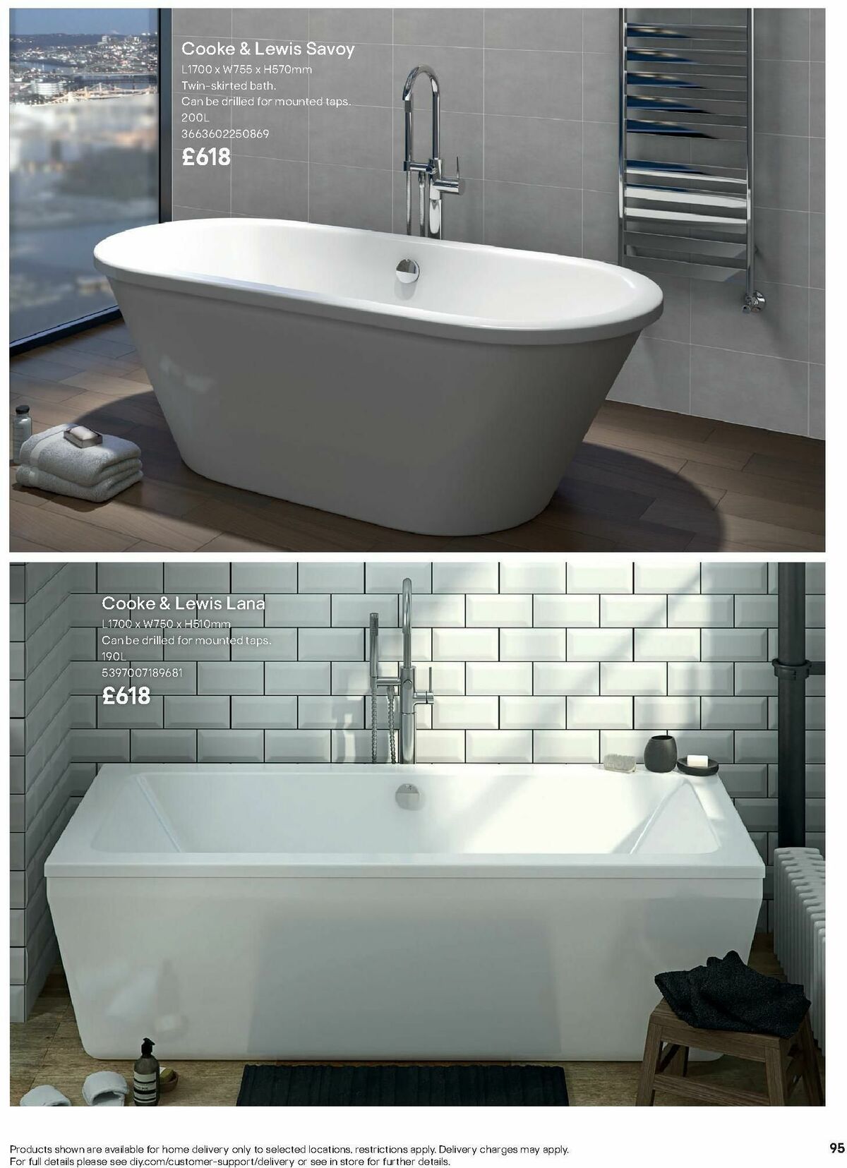 B&Q Bathroom Collections Offers from 1 October